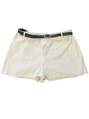 White short skirt with built-in shorts, size s